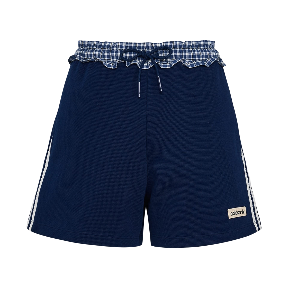 (W) 아디다스 플레이드 쇼츠 나이트 인디고 - US 사이즈((W) Adidas Plaid Shorts Night Indigo - US Sizing)