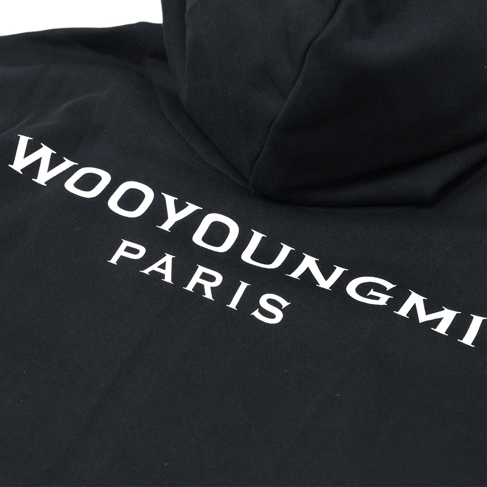 우영미 백로고 후드 집업 블랙 - 26SS(Wooyoungmi Back Logo Hooded Zipup Black - 26SS) - 3