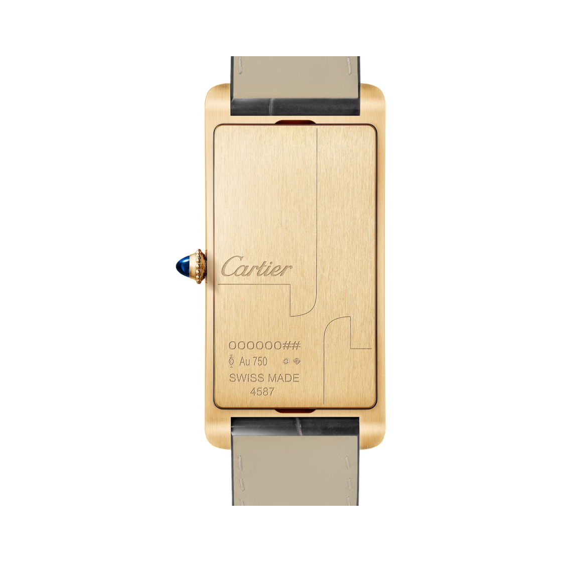 까르띠에 탱크 상트레 워치 옐로우 골드 다크 그레이 앨리게이터 스킨(Cartier Tank Cintree Watch Yellow Gold Dark Grey Alligator Skin) - 2