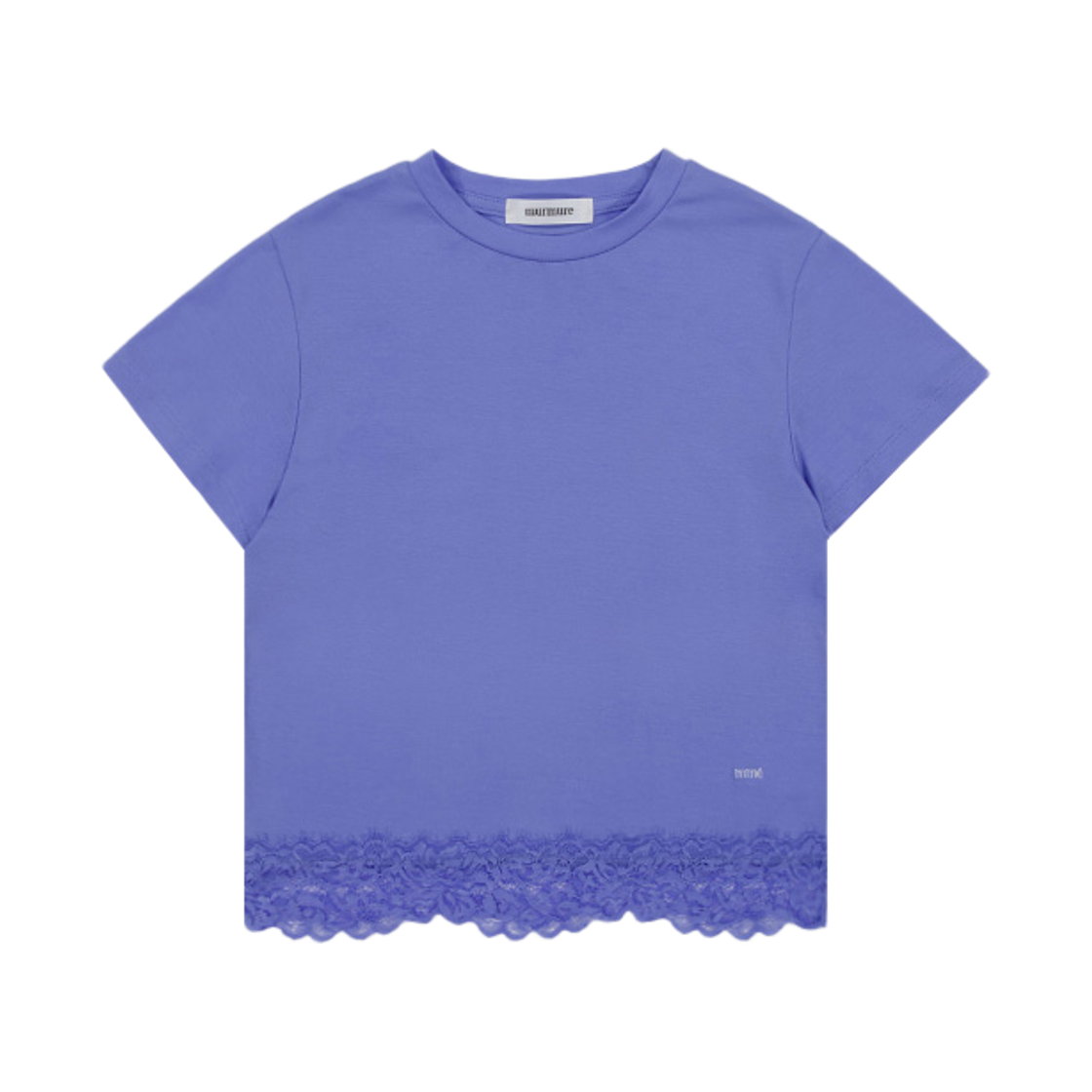 뮈르뮈르 휴안 크롭 레이스 티셔츠 퍼플블루(MURMURE Huan Crop Lace T-shirt Purpleblue)