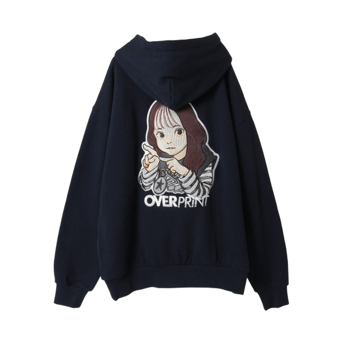 컨버스 도쿄 x 오버 프린트 코토 사인 걸 후드 네이비(Converse Tokyo x Over Print Cotoh Sign Girl Hoodie Navy)