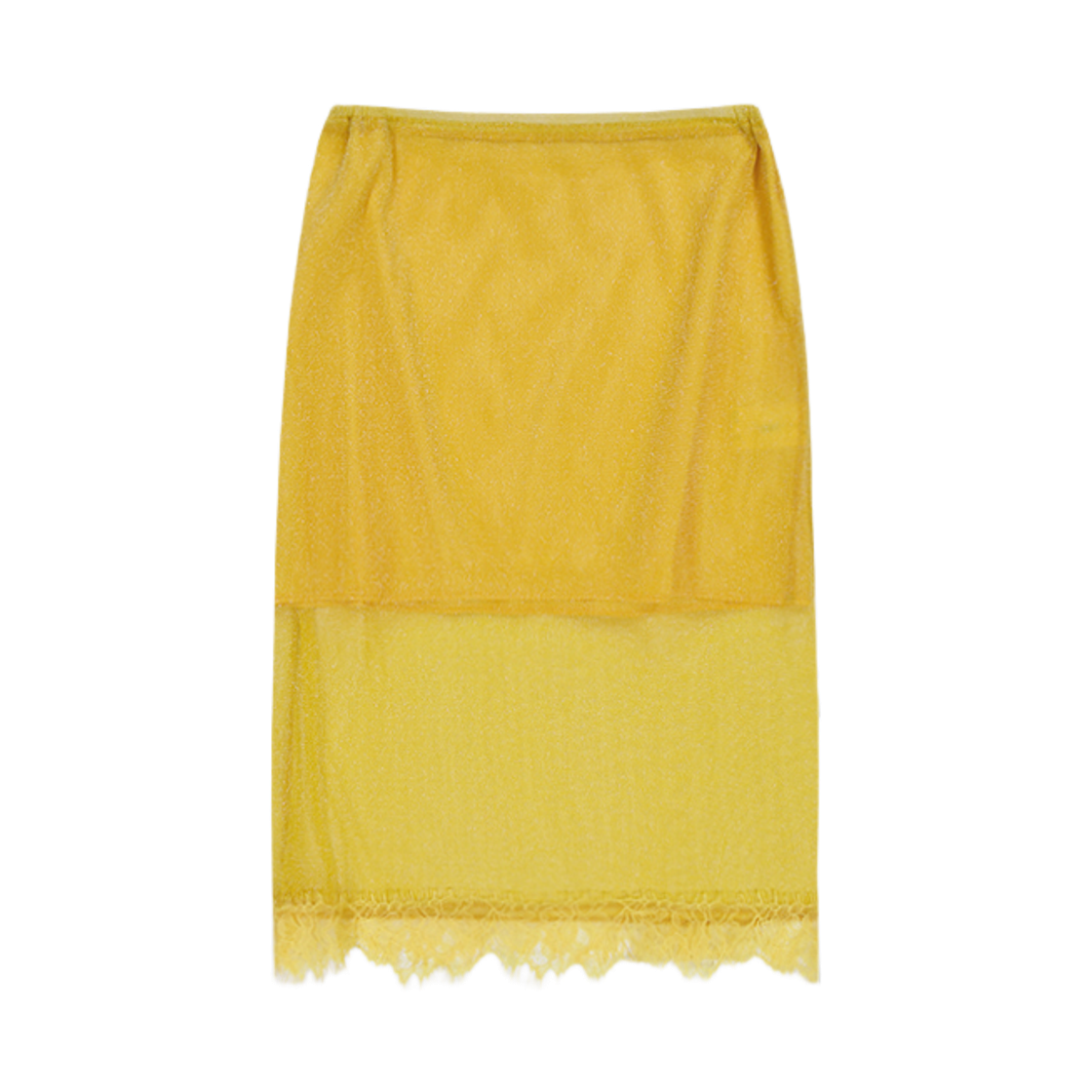 뮈르뮈르 파베 글리터 레이어드 시어 스커트 옐로우(MURMURE Pave Glitter Layered Sheer Skirt Yellow)