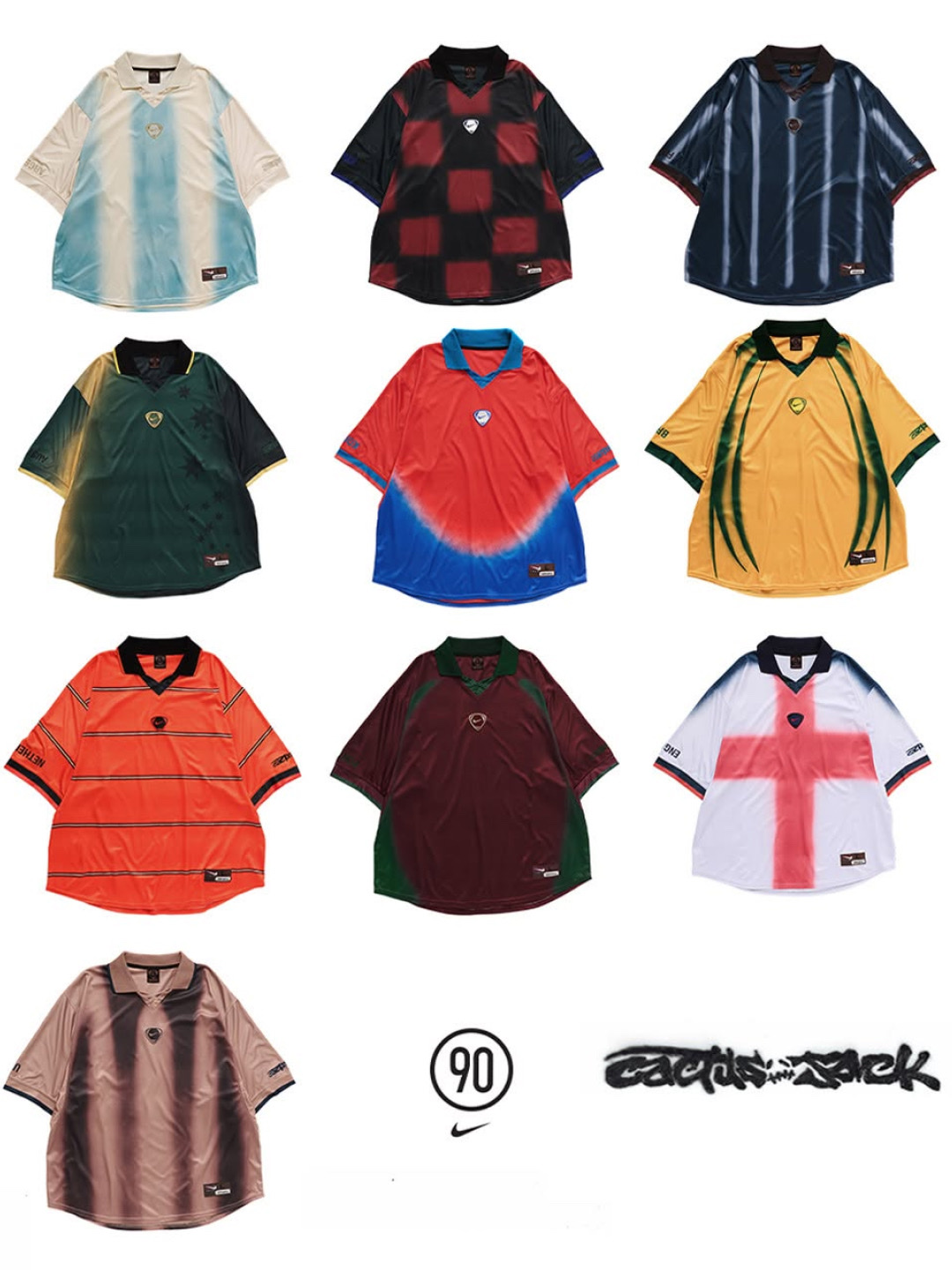 Nike x Travis Scott Cactus Jack Korea Total 90 Retro Jersey Red Blue, Nike x Travis Scott Cactus Jack Korea Total 90 Anthem Jacket Red Blue 착용 스타일 - 2