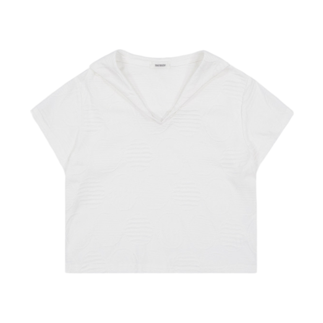 00109 MURMURE Oen Big-Dot Collar T-shirt White