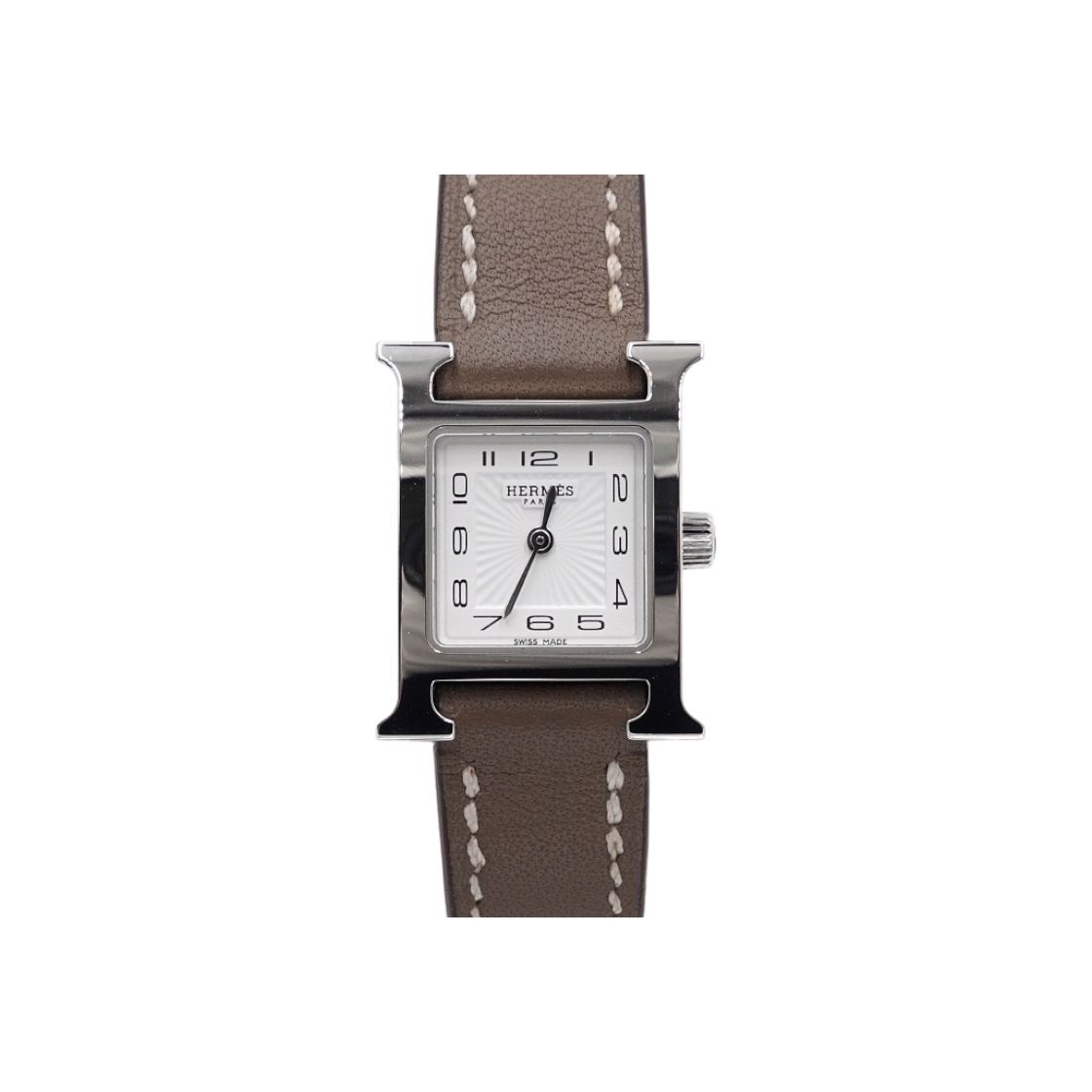 IT5PWKOFDR3F Hermes HH1.210 HOUR PM Mini Silver Leather Strap Women Watch