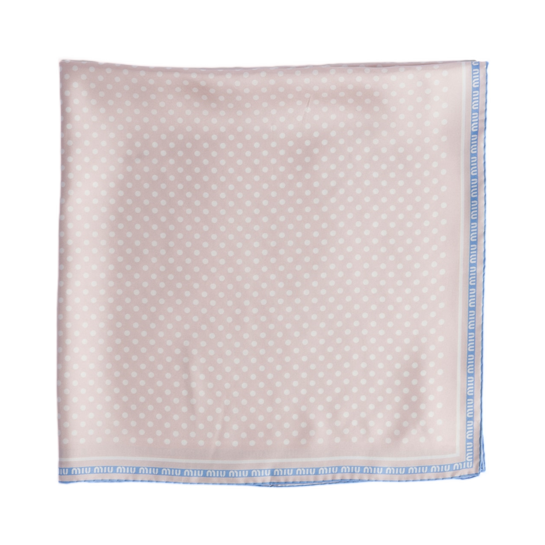 5FF001-2G8P-F03BJ Miu Miu Printed Twill Scarf Alabaster Pink Periwinkle
