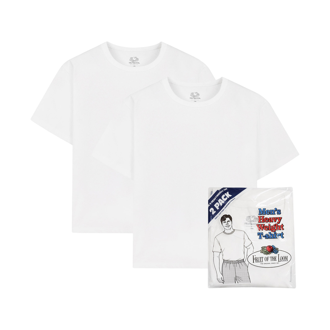 프룻오브더룸 2PACK 헤비웨이트 티셔츠 화이트(fruitoftheloom 2PACK Heavyweight T-shirts WHITE)