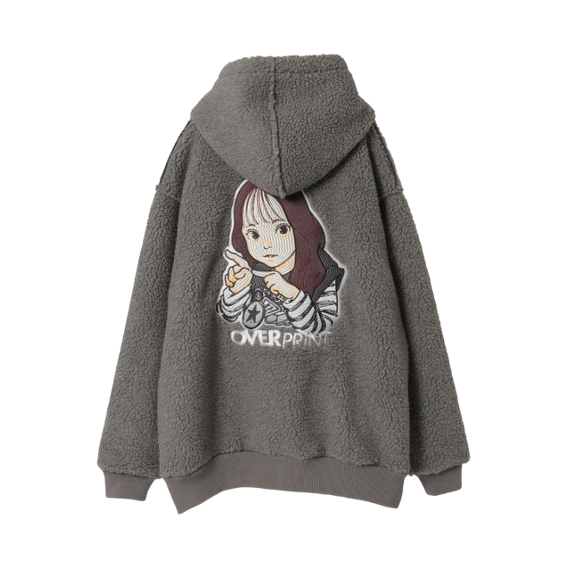 컨버스 도쿄 x 오버 프린트 코토 사인 걸 본딩 보아 후드 그레이(Converse Tokyo x Over Print Cotoh Sign Girl Bonding Boa Hoodie Gray)