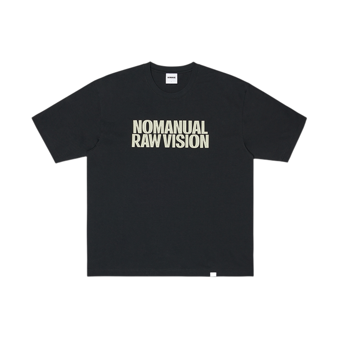 NMSS62TS18BLK NOMANUAL Rough Texture Print T-Shirt Black