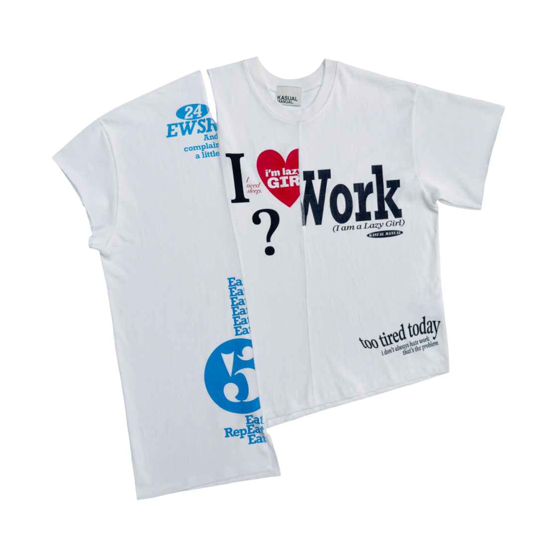 KM26SS39 Kasual Manual I’m Lazy Girl T-Shirt White