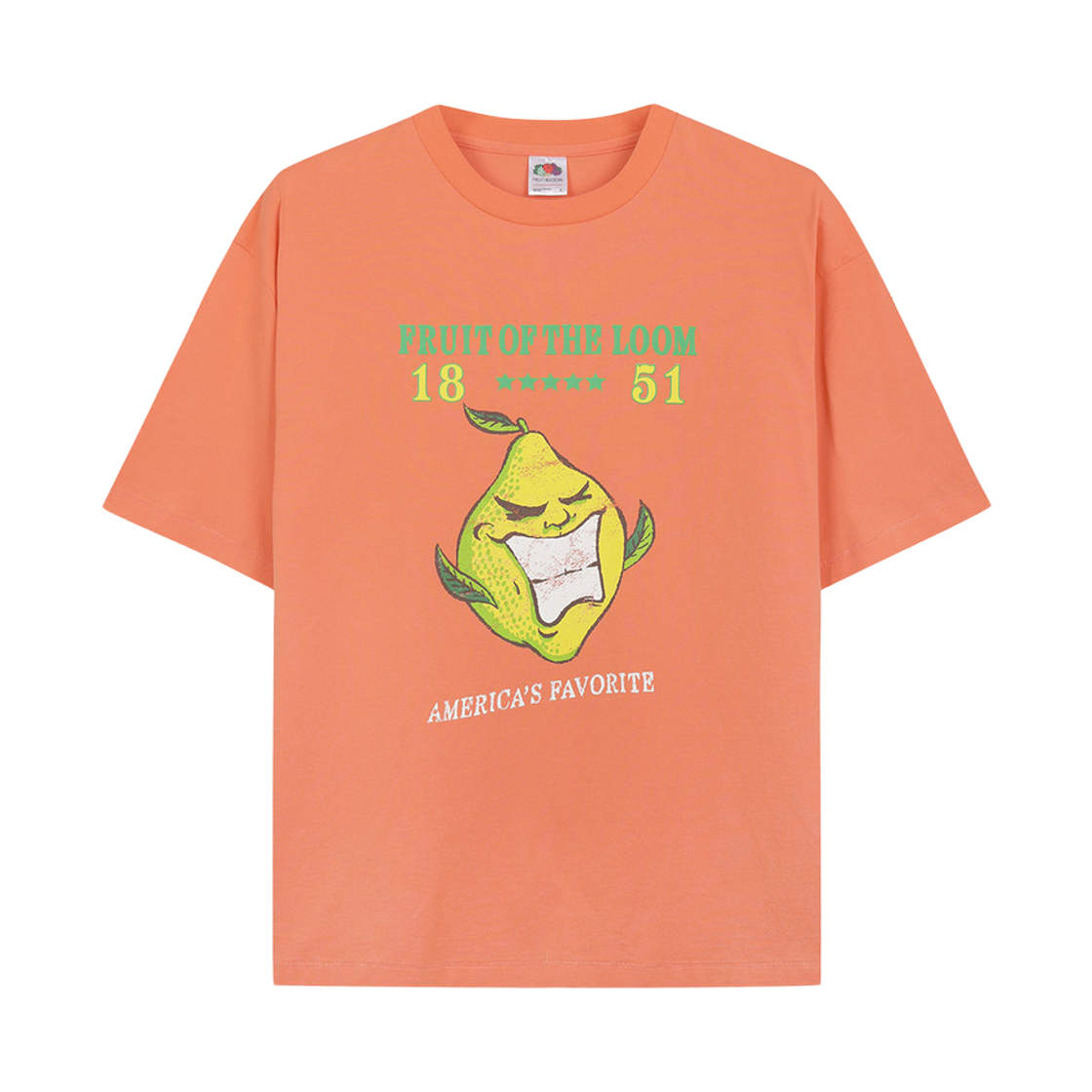 프룻오브더룸 프룻 1851 레몬 반팔티셔츠 오렌지(fruitoftheloom Fruit 1851 Lemon Banpal T-shirts ORANGE) - 1
