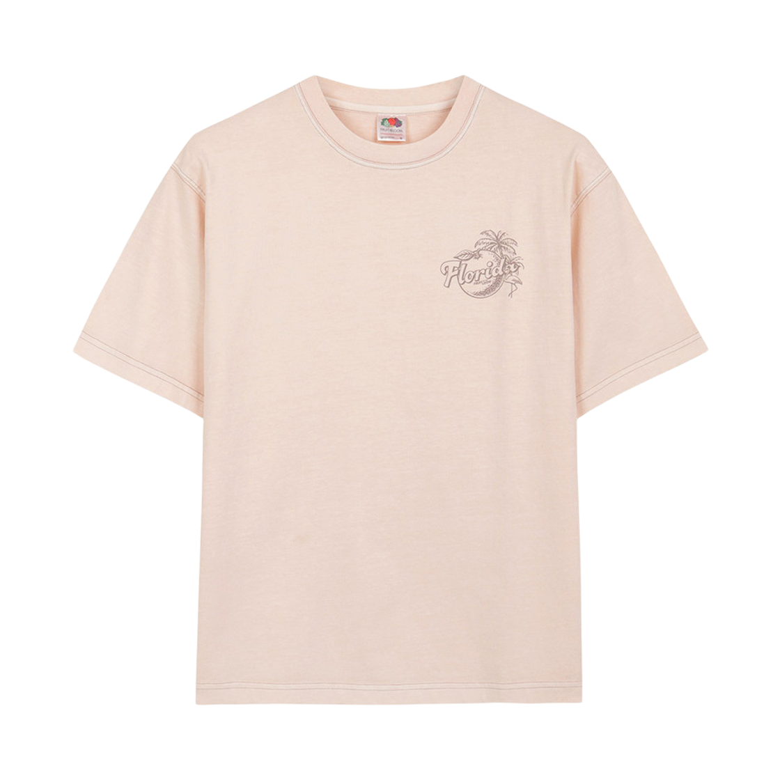F6223LRS14PKL fruitoftheloom Pigment Travel Map Banpal T-shirts LIGHT PINK