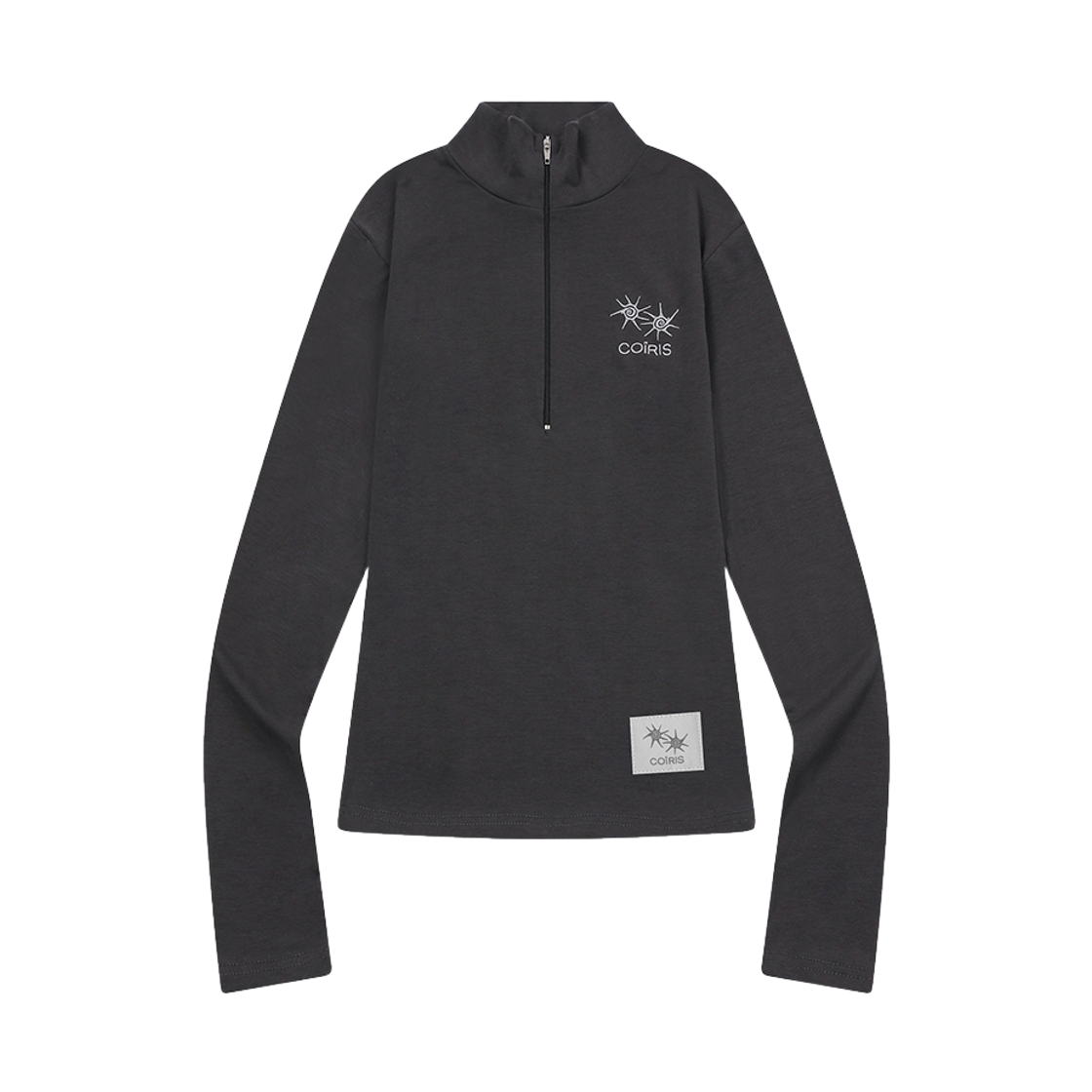 코이리스 유이나 라이트 슬림핏 크롭 반집업 차콜(Coiris Yuina Light Slim Fit Crop Half Zip-Up Charcoal) - 1