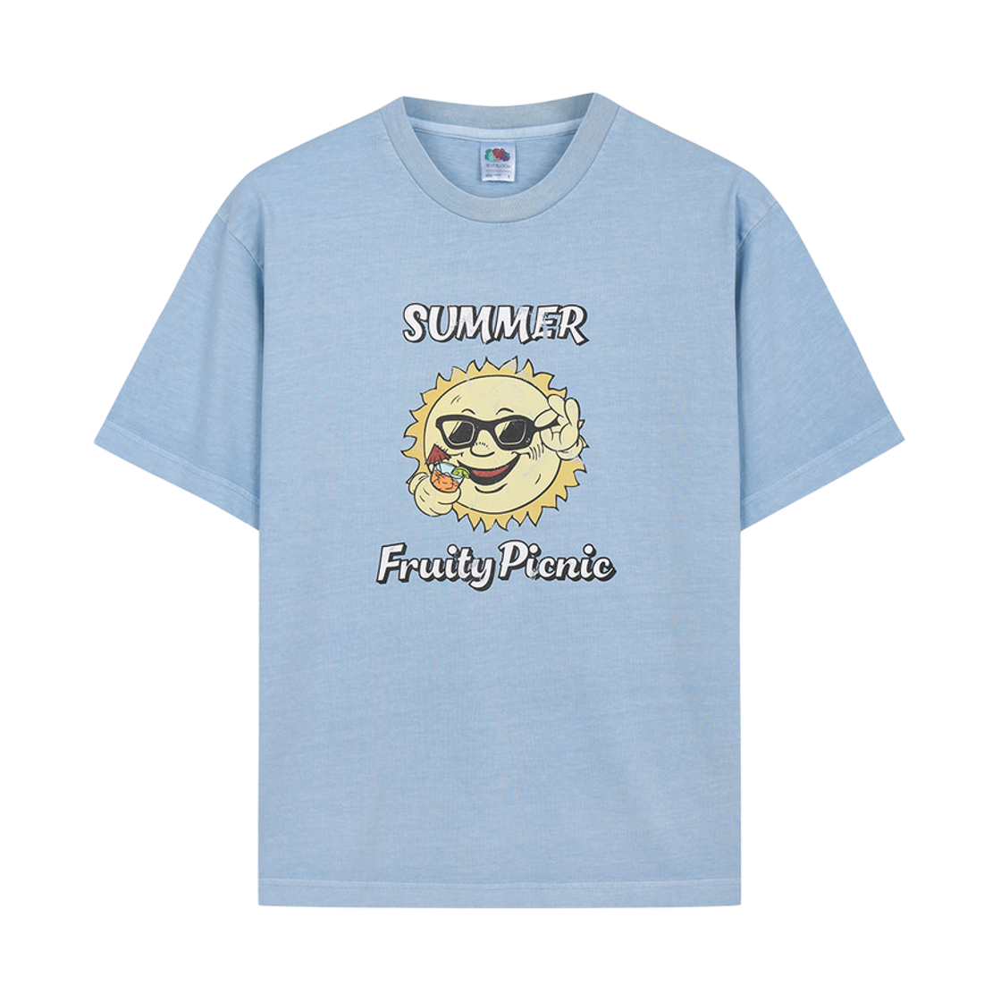 프룻오브더룸 피그먼트 프루티 피크닉 반팔티셔츠 블루 라이트(fruitoftheloom Pigment Fruity Picnic Banpal T-shirts BLUE LIGHT)