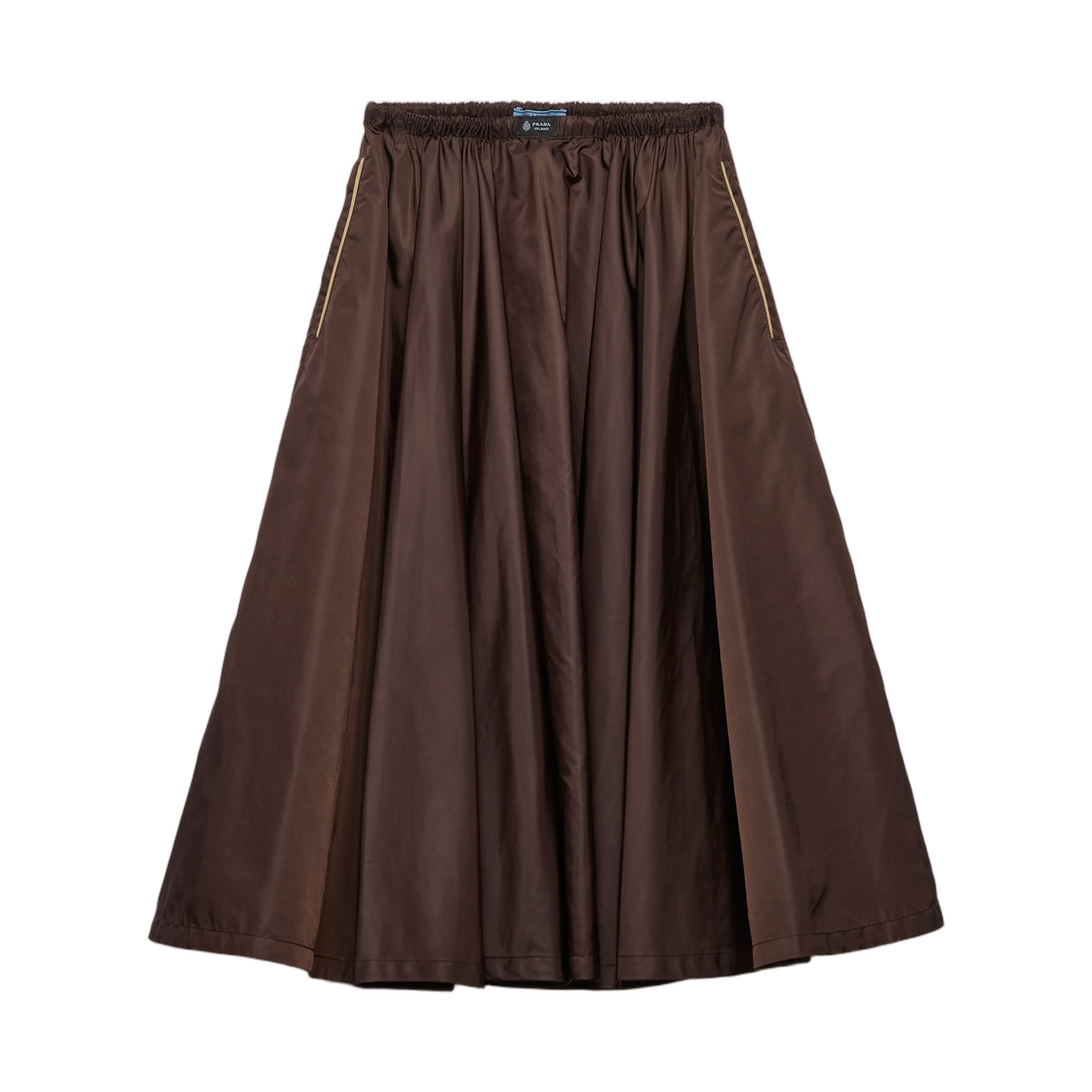 21H051-1WQ9-F0192 (W) Prada Lightweight Gathered Re-Nylon Skirt Ebony