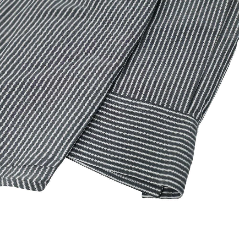 우영미 스트라이프 오버사이즈 셔츠 블랙 - 26SS(Wooyoungmi Stripe Oversize Shirt Black - 26SS) - 6