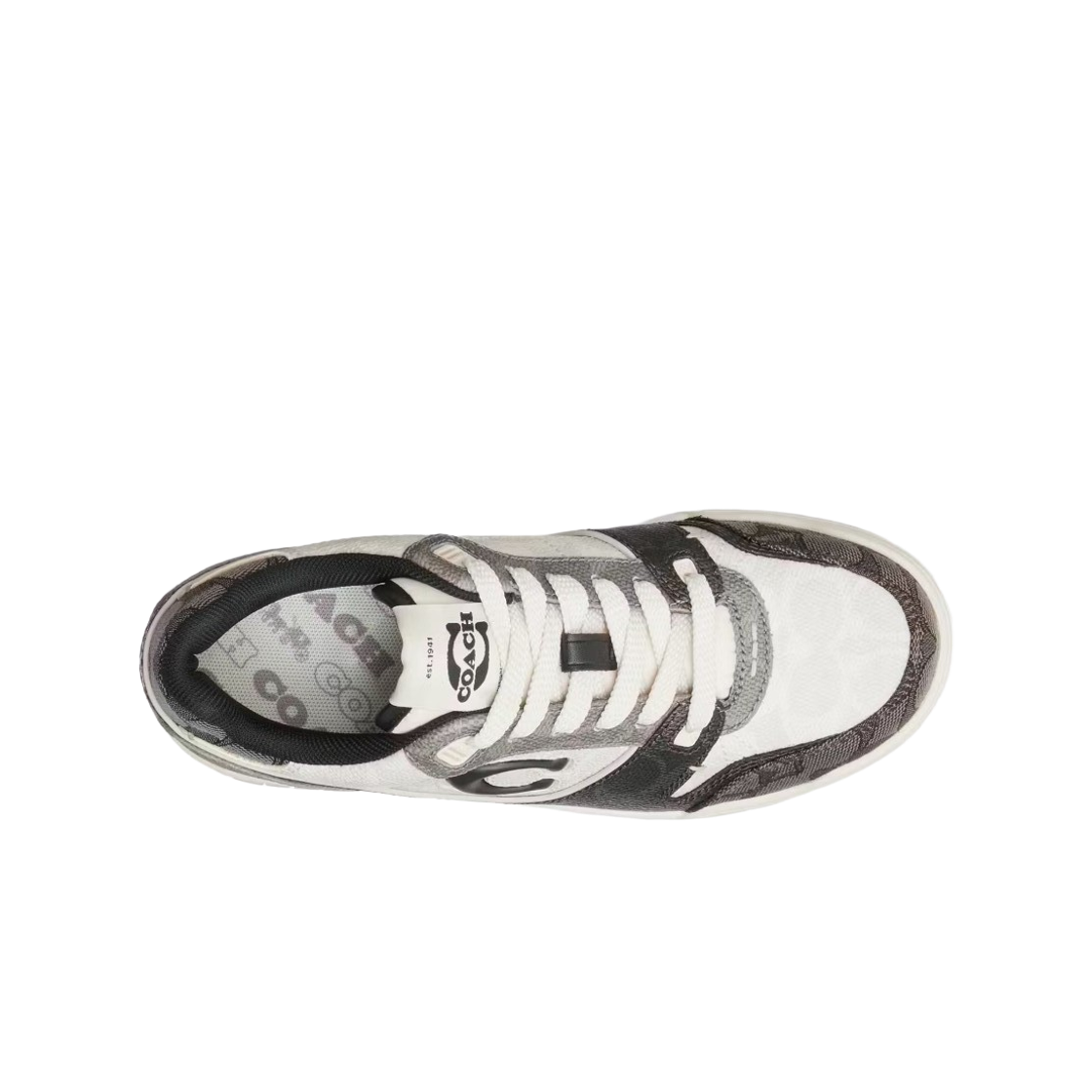 (W) 코치 믹스드 시그니처 소호 스니커즈 블랙 초크((W) Coach Mixed Signature Soho Sneaker Black Chalk) - 2