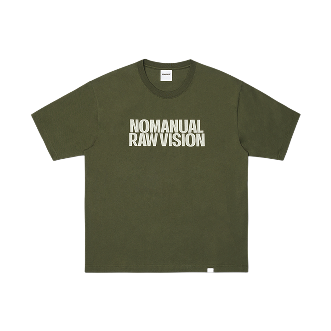 NMSS62TS18KHA NOMANUAL Rough Texture Print T-Shirt Khaki