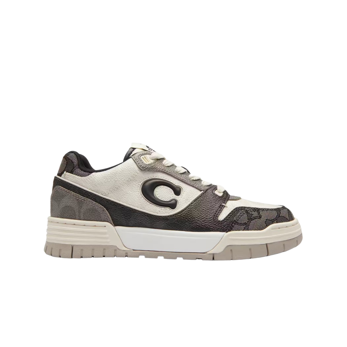 (W) 코치 믹스드 시그니처 소호 스니커즈 블랙 초크((W) Coach Mixed Signature Soho Sneaker Black Chalk)