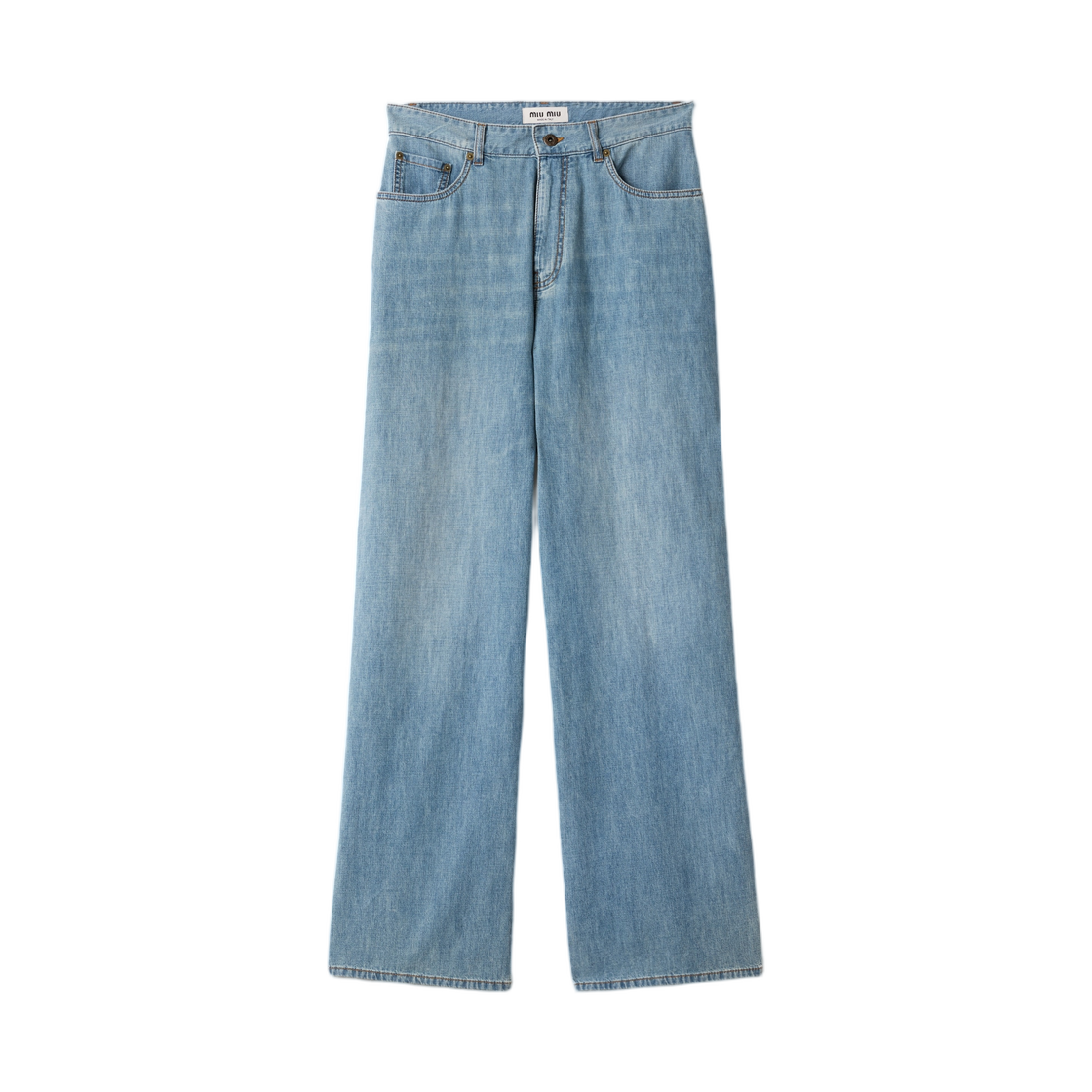 GWP394-193K-F0013 (W) Miu Miu Chambray Pants Sapphire Blue