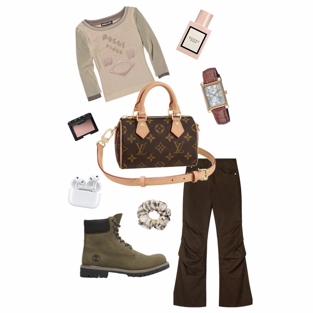 (W) Mischief Boat Neck Mesh Top Beige, Casio LTP-1234GLL-7ADF 착용 스타일
