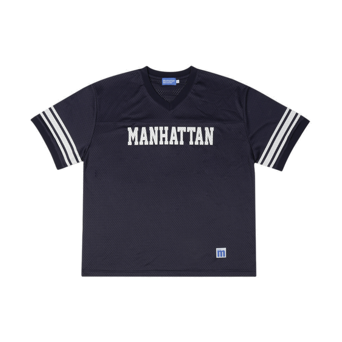 맨하탄 레코즈 풋볼 메쉬 티 - 네이비(Manhattan Records Football Mesh Tee - Navy)