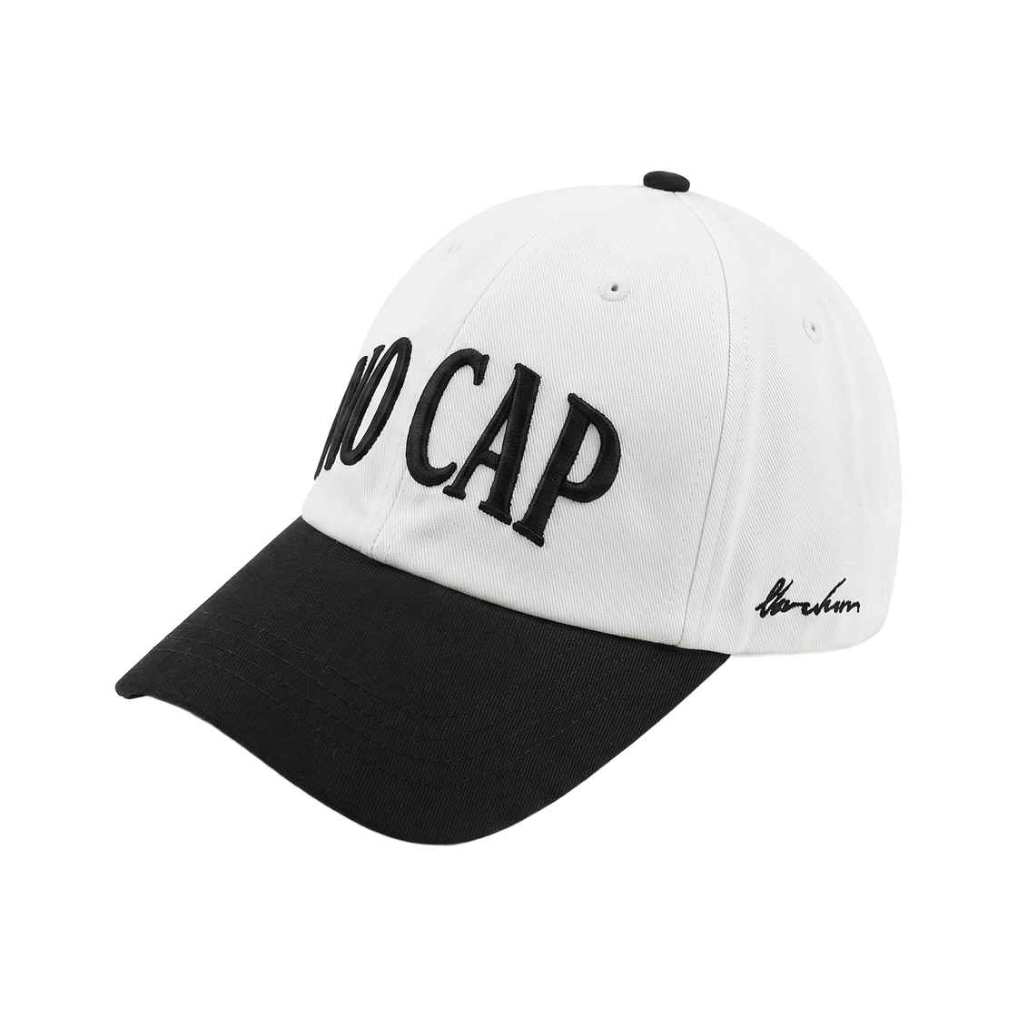 베루툼 노캡 볼드 슬로건 캡 화이트블랙(VERUTUM BC52B No Cap Bold Slogan Cap White Black) - 1