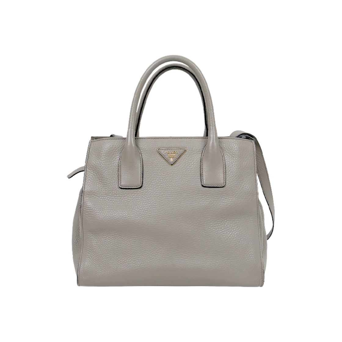 ITQLT9AMOSND Prada Gray Vitello 2-Way Bag C-A52866