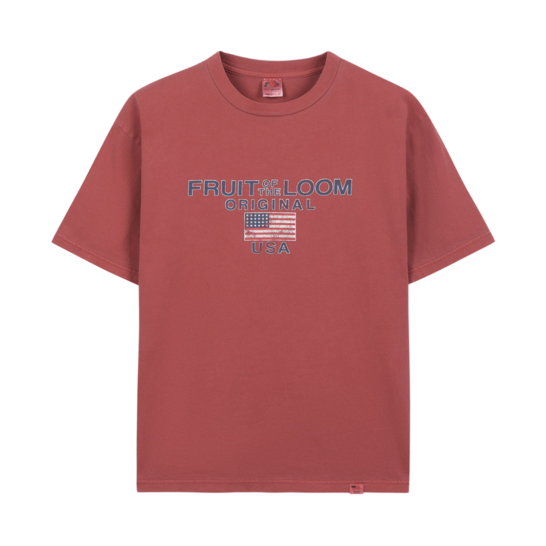 프룻오브더룸 피그먼트 USA 그래픽 티셔츠 레드(fruitoftheloom Pigment USA Graphic T-shirts RED)
