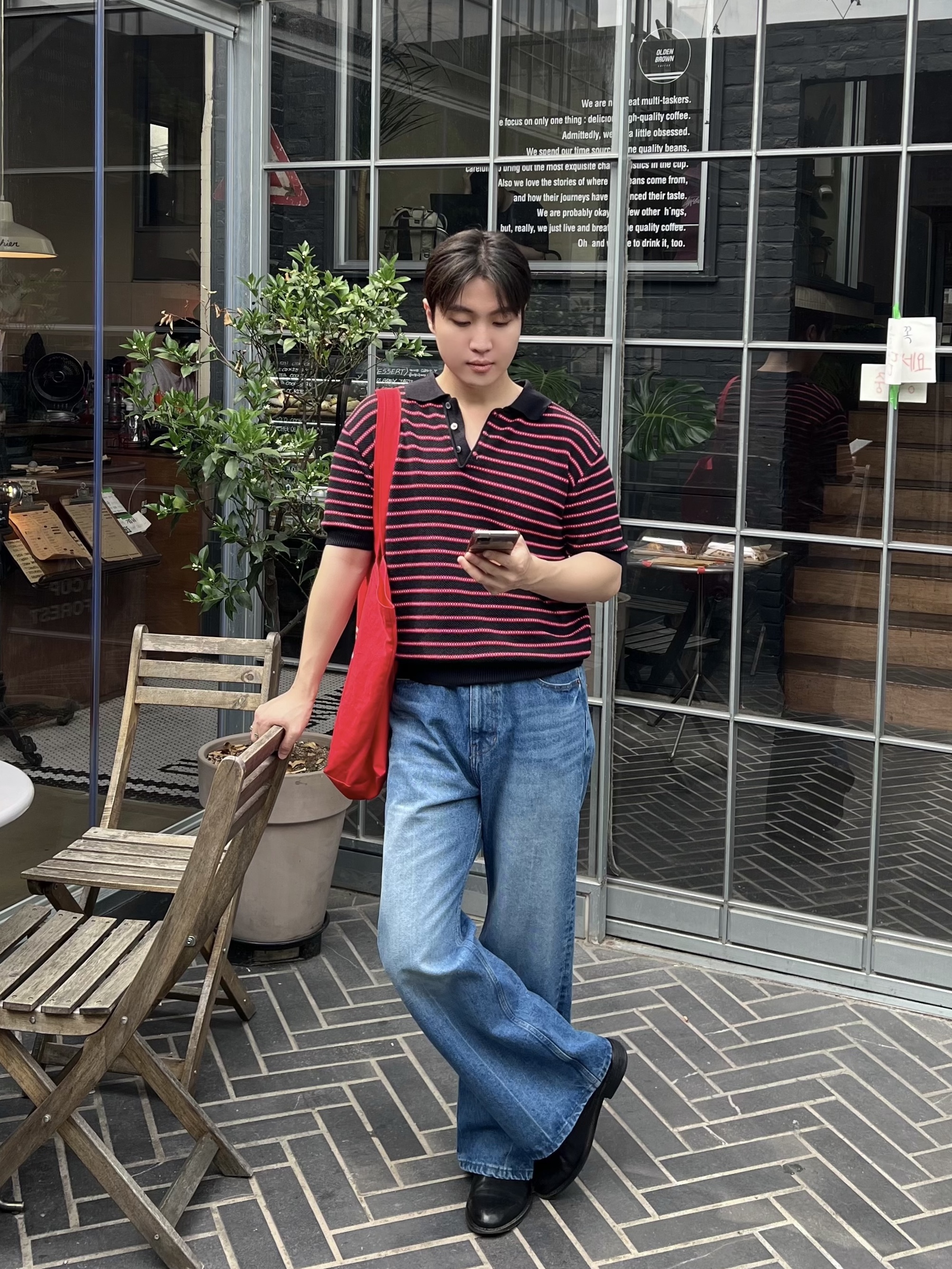 noun Easeful Tote Bag Red 착용 스타일 - 2