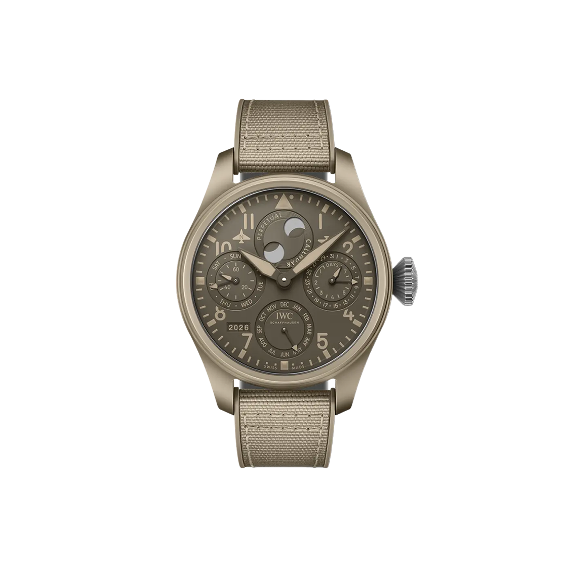 ITNJ7FNQOSCS IWC Big Pilot's Watch Perpetual Calendar Top Gun Mojave Brown Arabic Dial