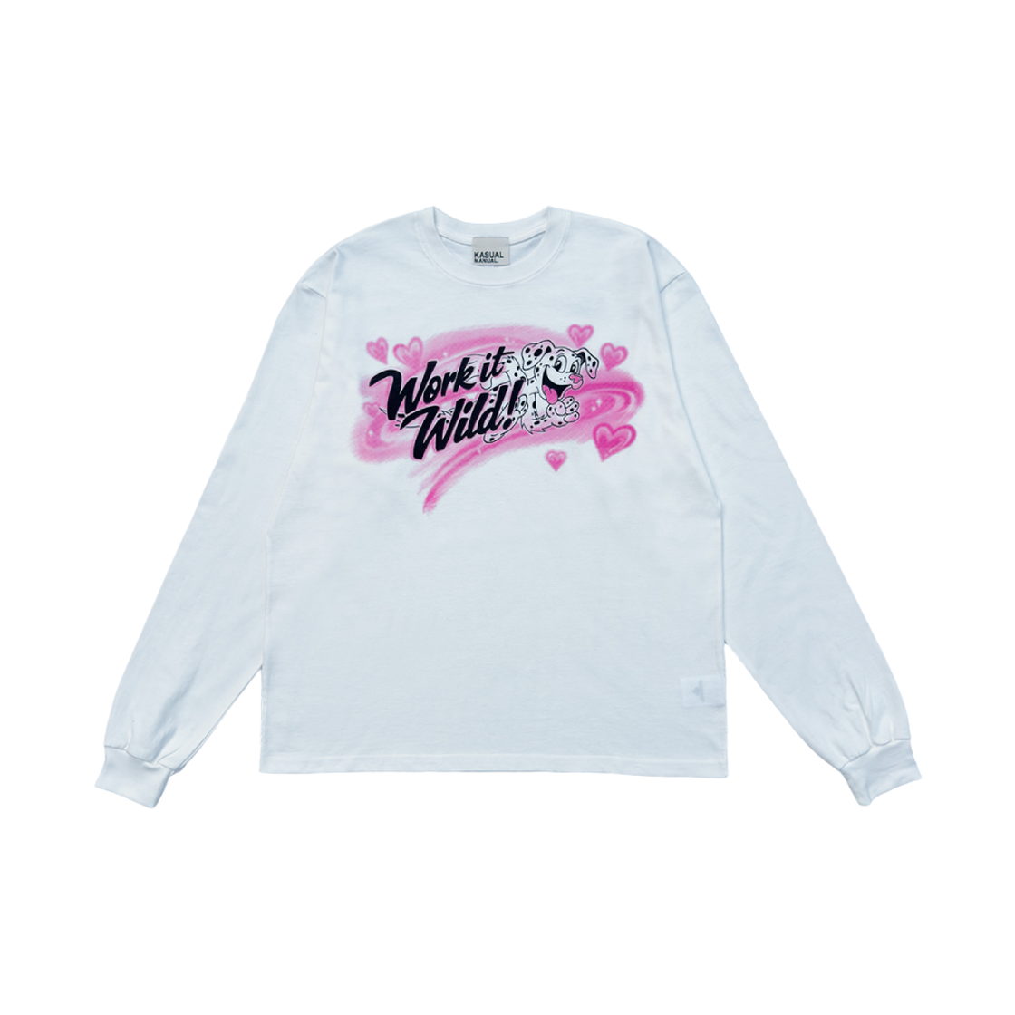 KM26SS22 Kasual Manual Work it Wild Long Sleeve White