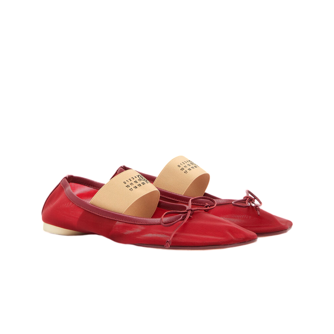 (W) MM6 메종 마르지엘라 아나토믹 뉴메릭 발레리나 보르도((W) MM6 Maison Margiela Anatomic Numeric Ballerinas Bordeaux) - 2