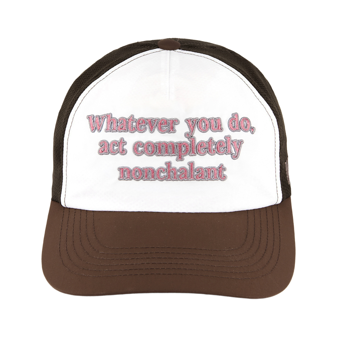 베루툼 슬로건 트러커 햇 브라운(VERUTUM VSH257 Slogan Trucker Hat Brown) - 2