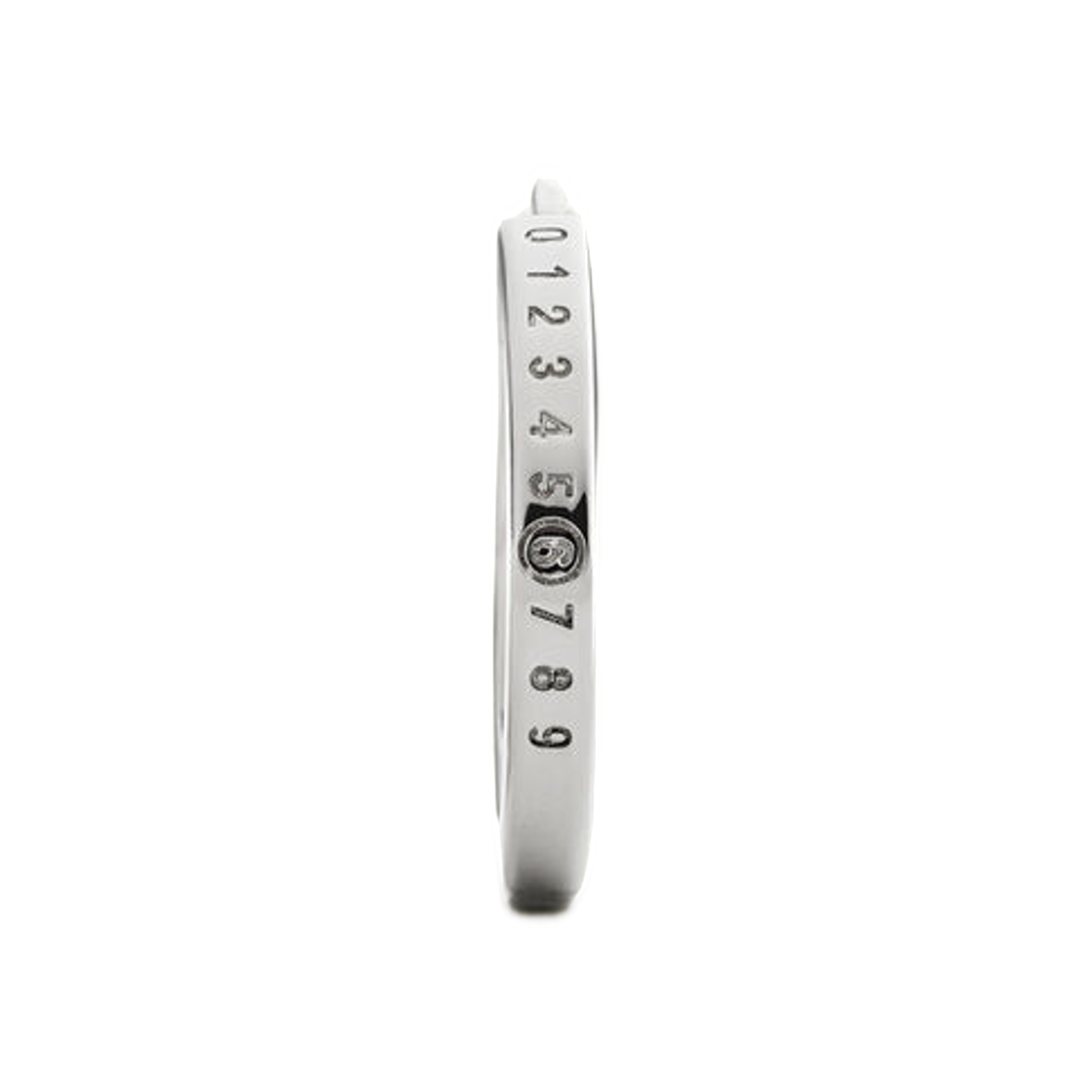 SM7VG0101SV0310951 MM6 Maison Margiela Numeric Hoop Earrings Polished Palladio