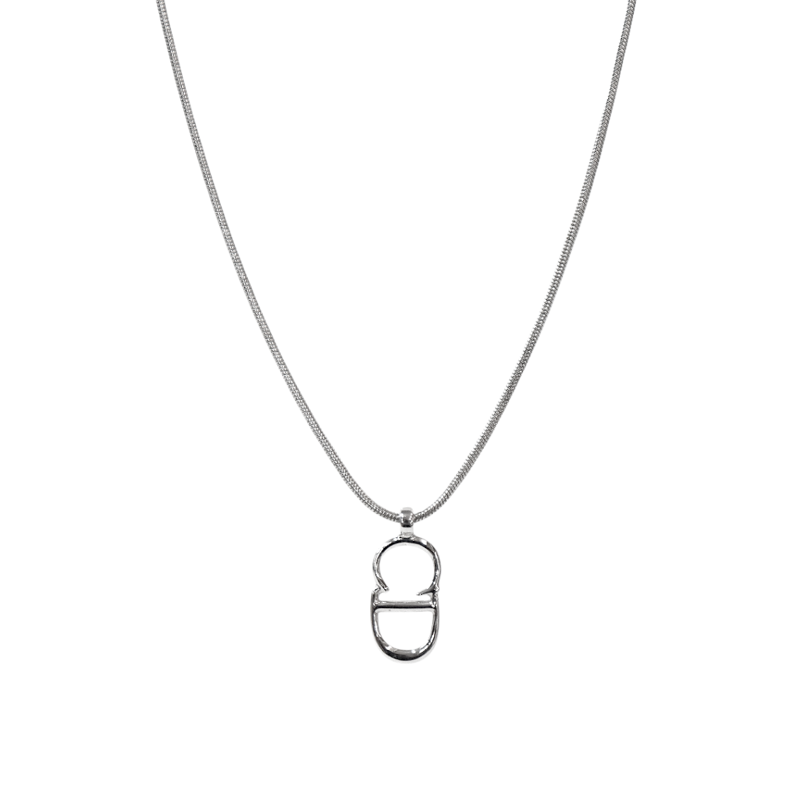 ITTQI2FJ88TM Dior Vertical CD Silver Necklace A-B60556