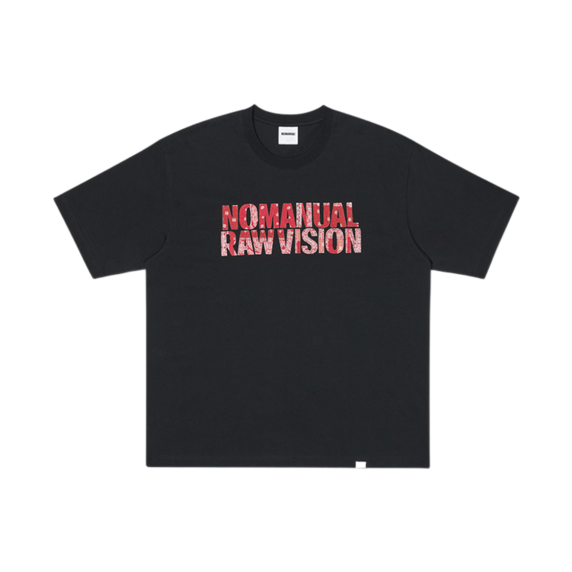NMSS62TS17BLK NOMANUAL Paisley Applique T-shirt Black