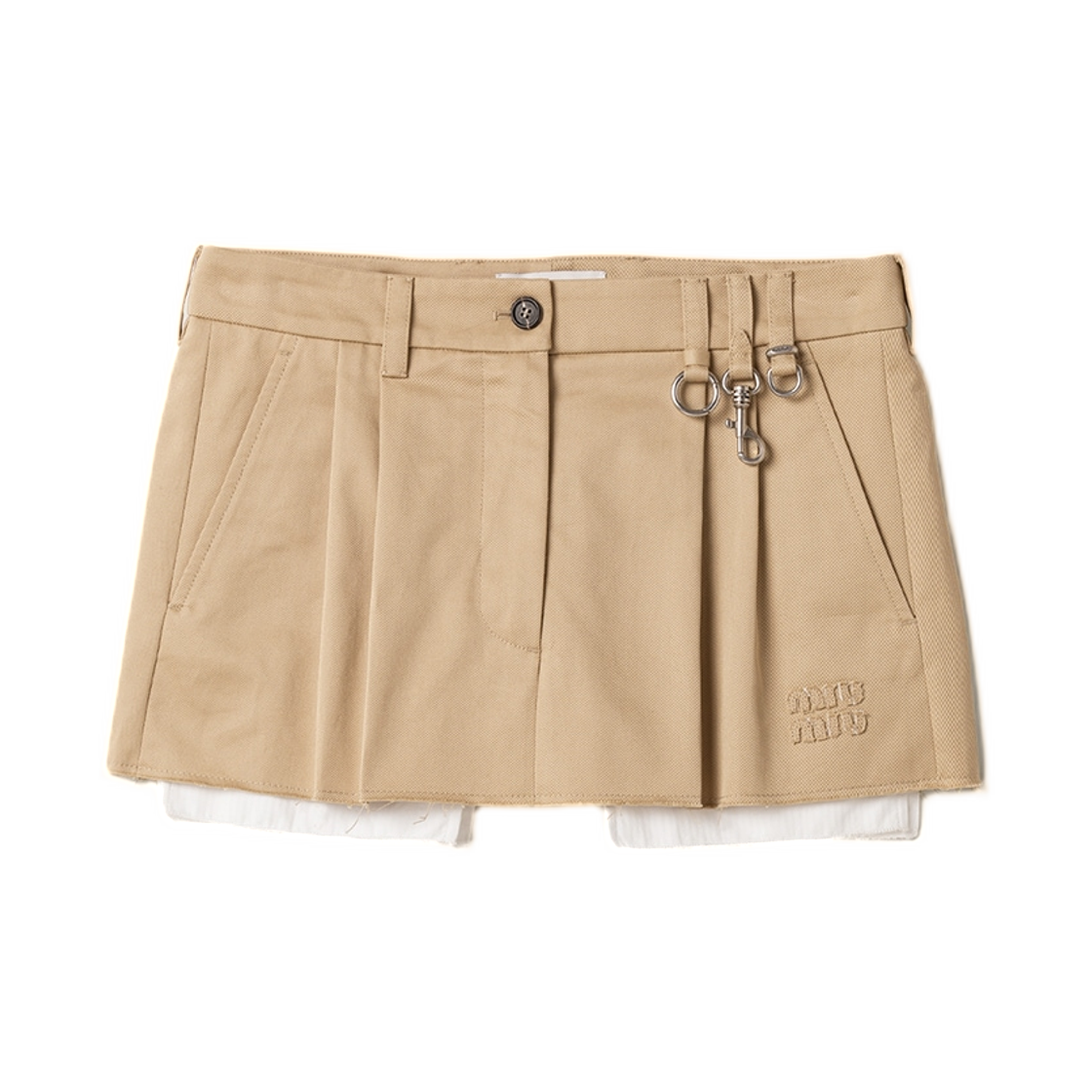 MG2690-1UPX-F0065 (W) Miu Miu Chino Mini Skirt Cord