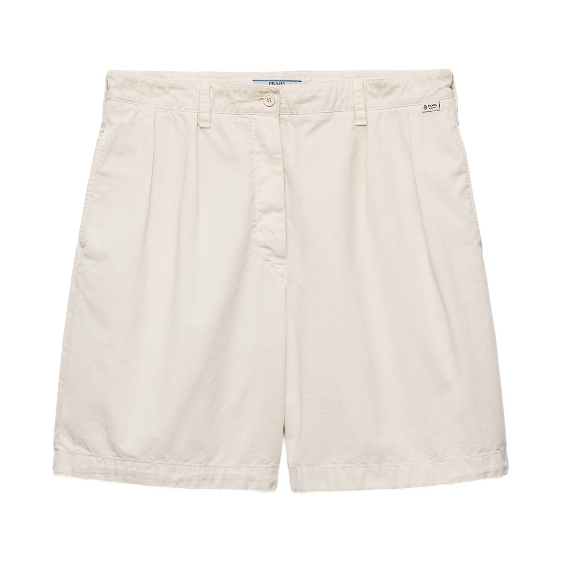 P262KC-192A-F0018 (W) Prada Old Gabardine Bermudas Natural