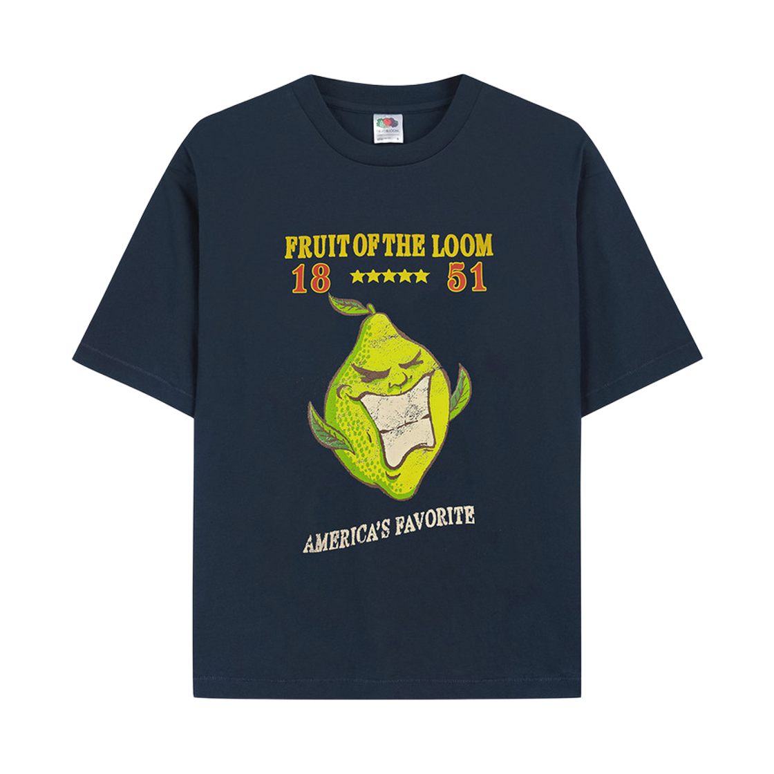 프룻오브더룸 프룻 1851 레몬 반팔티셔츠 네이비(fruitoftheloom Fruit 1851 Lemon Banpal T-shirts NAVY)