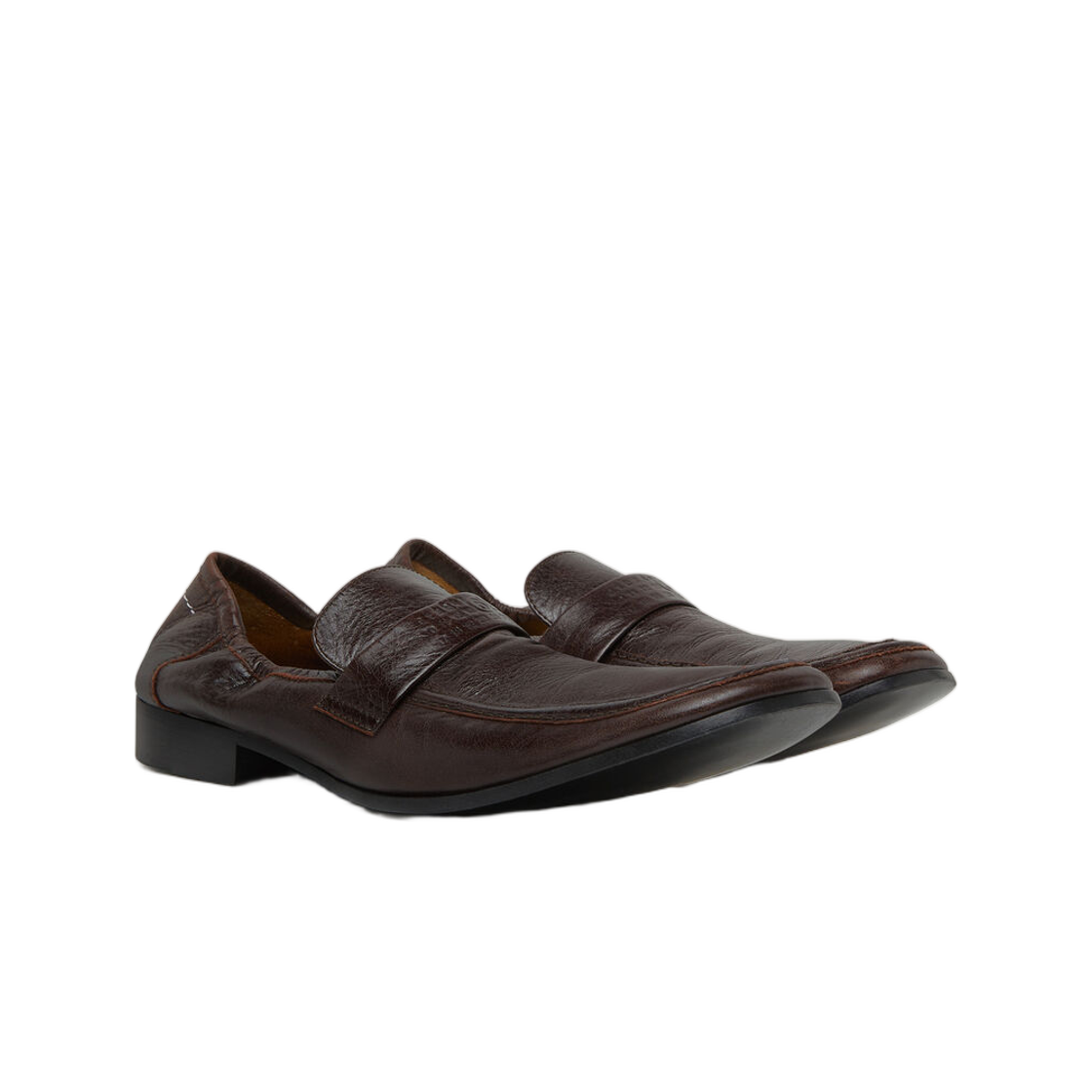 MM6 메종 마르지엘라 스윙 토 레더 로퍼 브라운(MM6 Maison Margiela Swing Toe Leather Loafers Brown) - 2