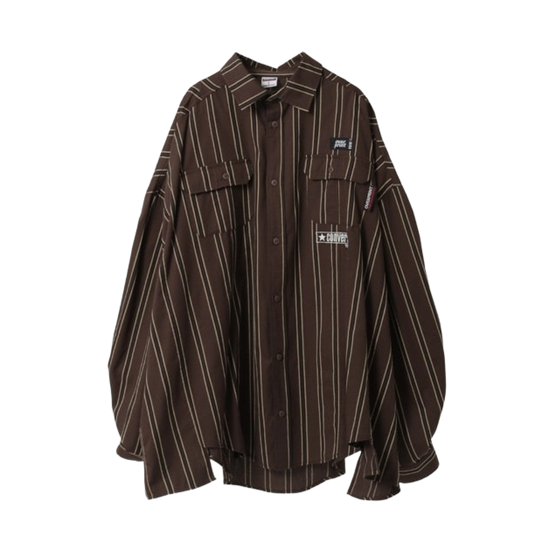 컨버스 도쿄 x 오버 프린트 코토 브레이크 와이드 셔츠 브라운(Converse Tokyo x Over Print Cotoh Break Wide Shirt Brown)
