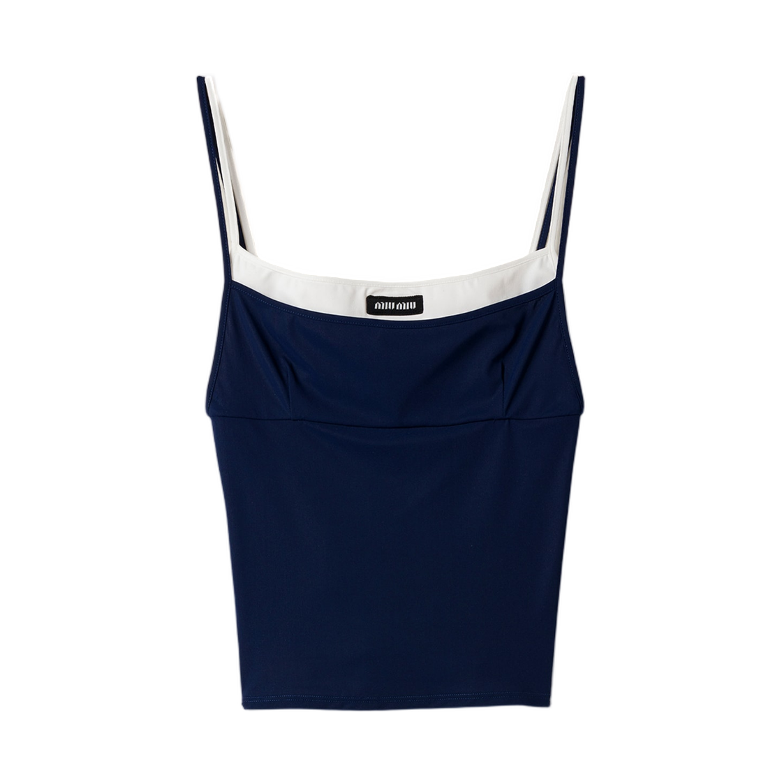 MT2259-122R-F0008 (W) Miu Miu Stretch Jersey Top Navy