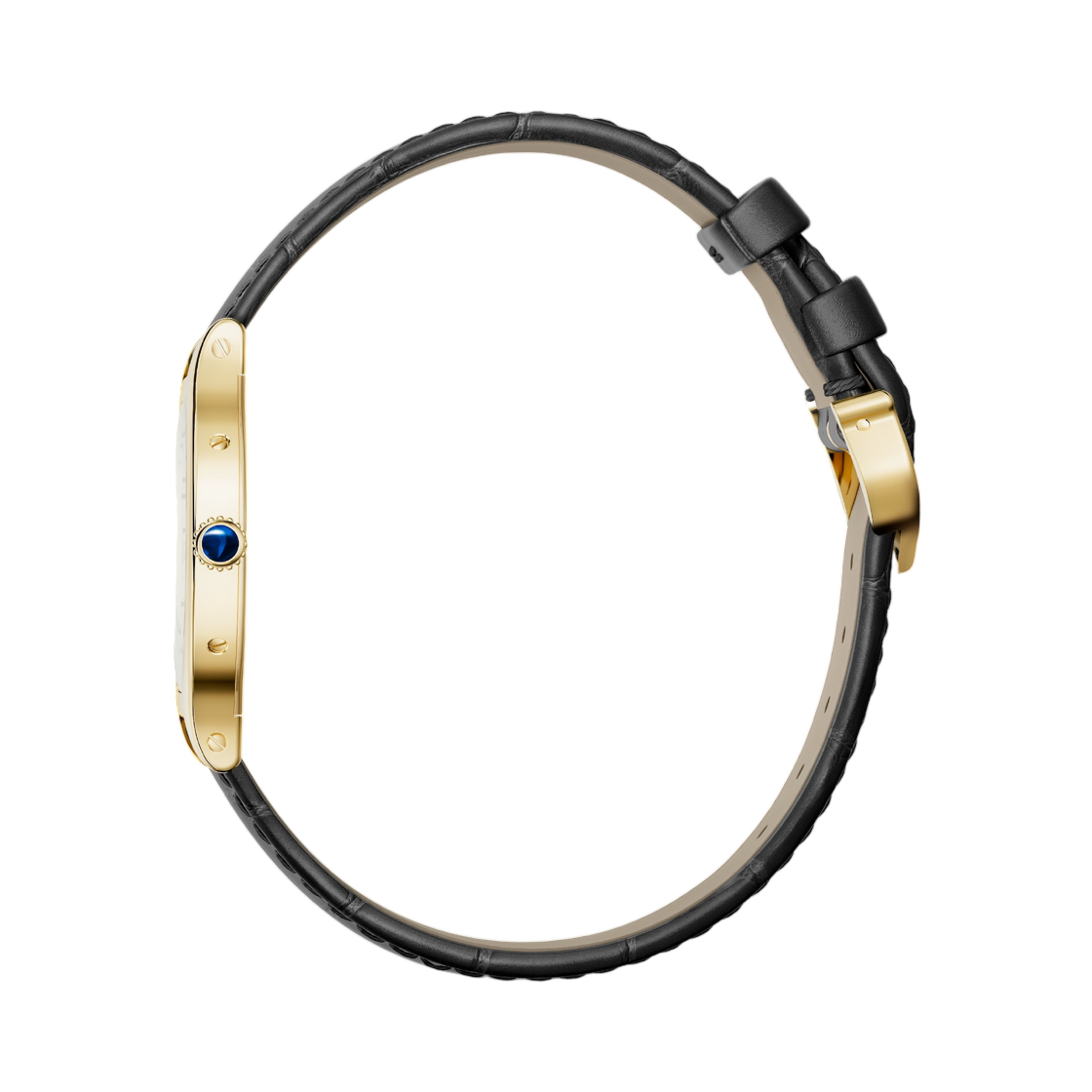 까르띠에 클로쉬 드 까르띠에 워치 옐로우 골드 다크 그레이 앨리게이터 스킨(Cartier Cloche de Cartier Watch Yellow Gold Dark Grey Alligator Skin) - 2