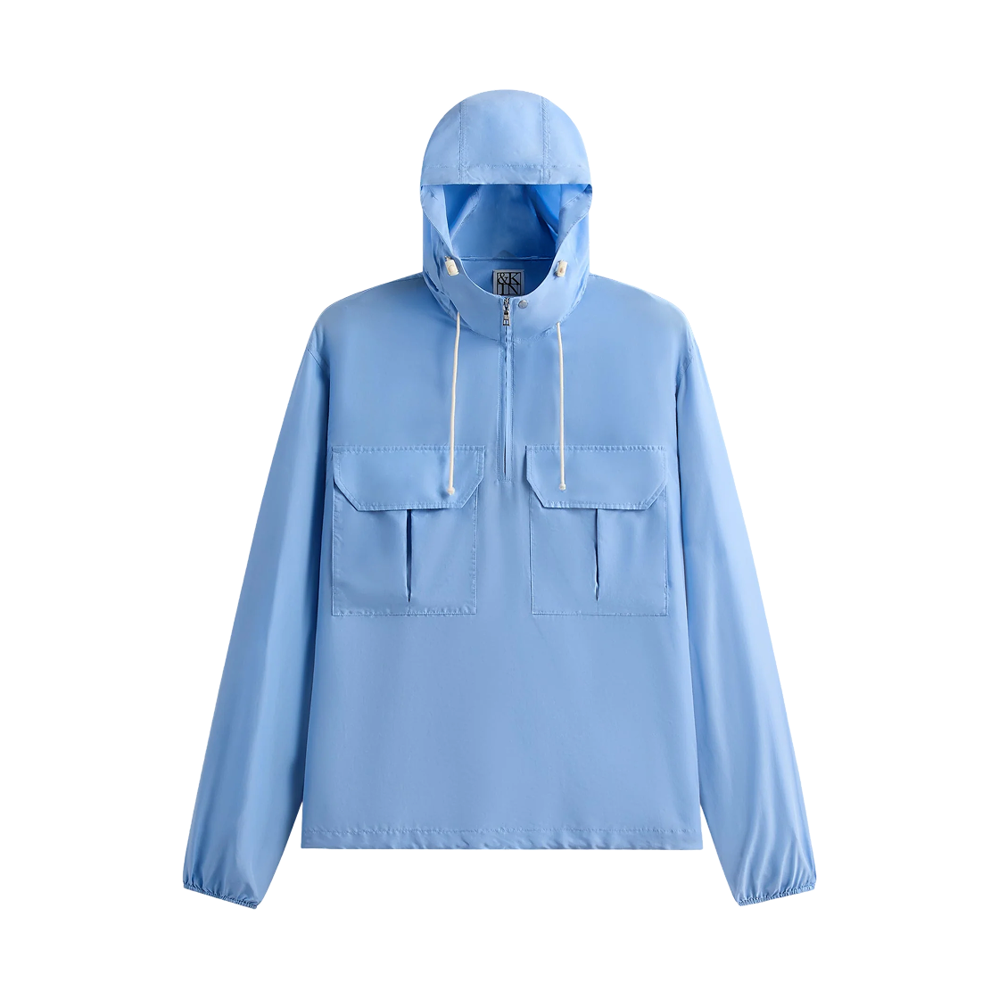 키스 & 킨 워시드 실크 하보타이 쿼터 집 라지 자켓 밀스트림(Kith & Kin Washed Silk Habotai Quarter Zip Raj Jacket Millstream) - 1