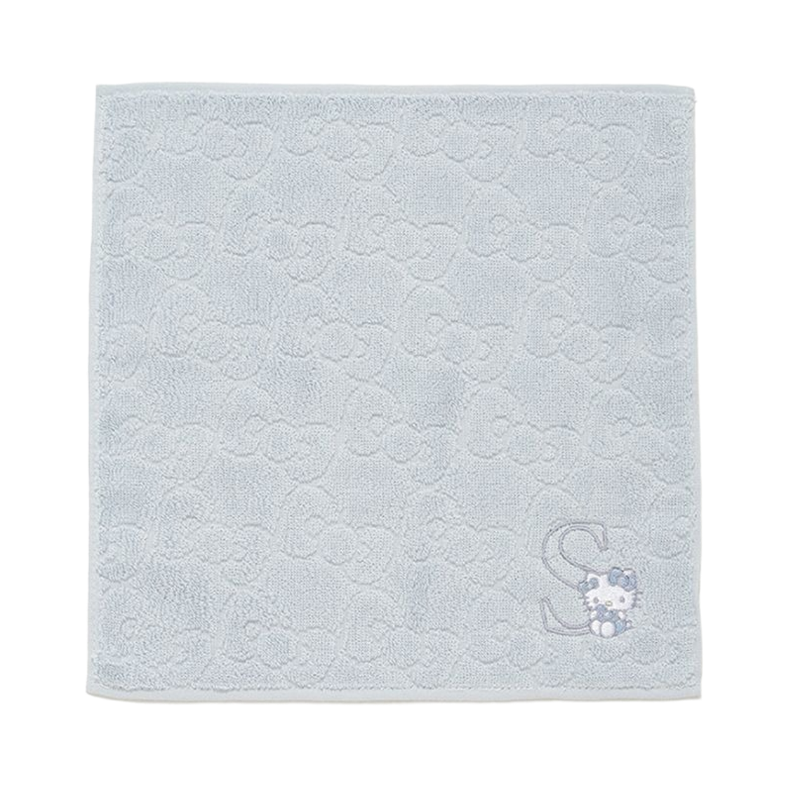 75WGG263423-919 Sanrio Initial Hello Kitty Ribbon Hand Towel S Light Blue