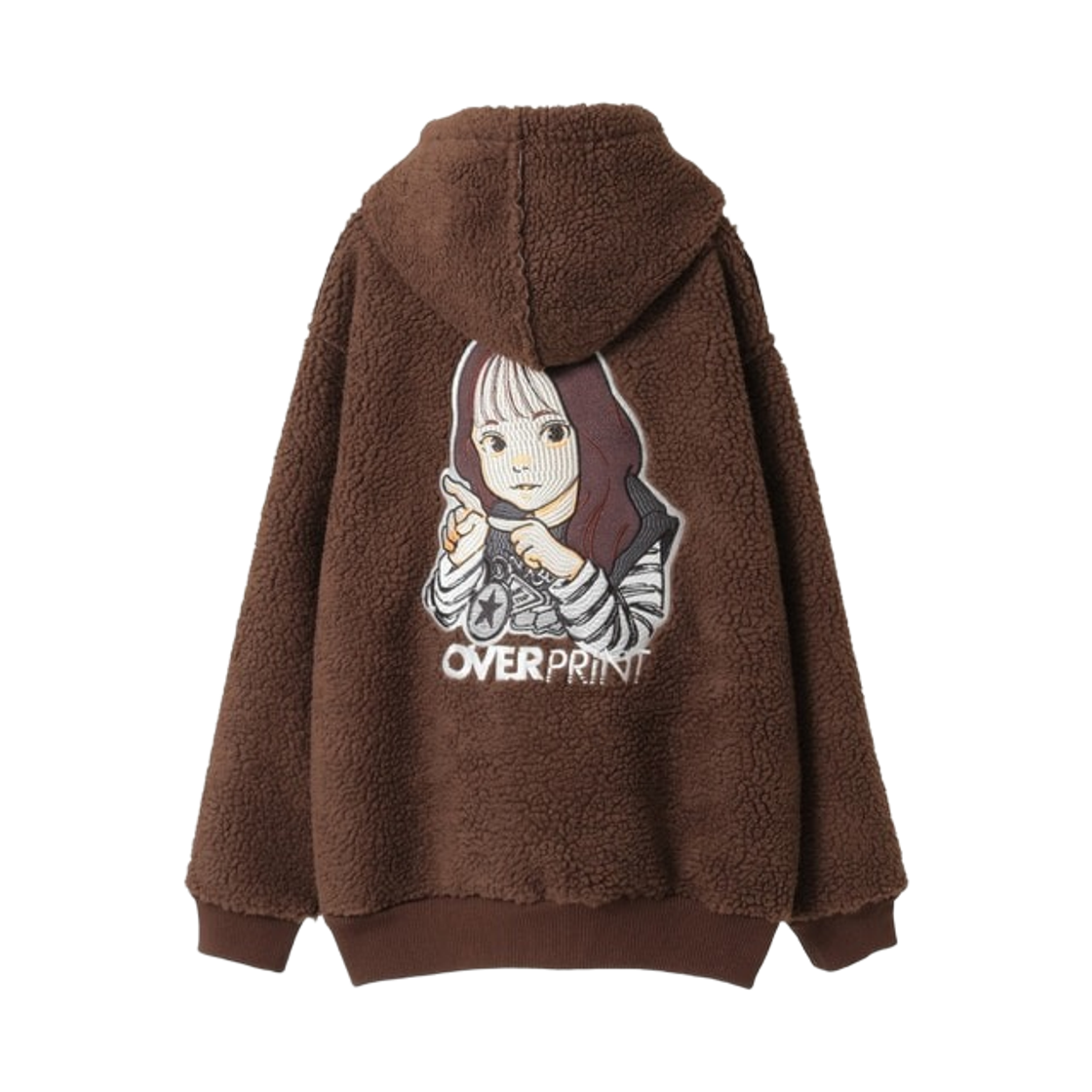 컨버스 도쿄 x 오버 프린트 코토 사인 걸 본딩 보아 후드 브라운(Converse Tokyo x Over Print Cotoh Sign Girl Bonding Boa Hoodie Brown)
