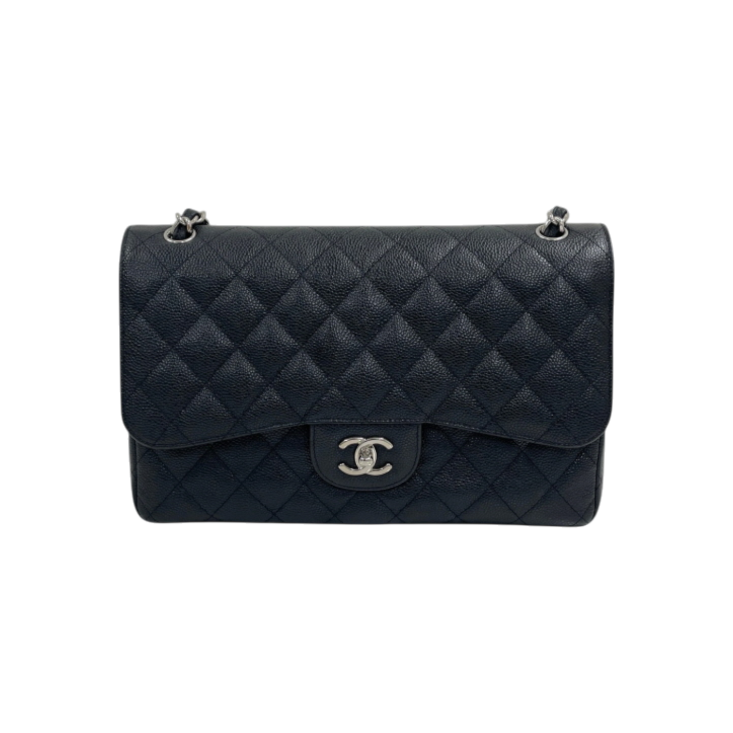 샤넬 A58600 캐비어 클래식 라지 은장 체인 숄더백H00318(Chanel A58600 Caviar Classic Large Silver Chain Shoulder Bag H00318) - 1