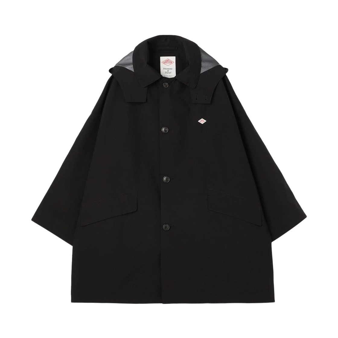 (W) 단톤 숏 발마칸 코트 블랙((W) Danton Short Balmacaan Coat Black)