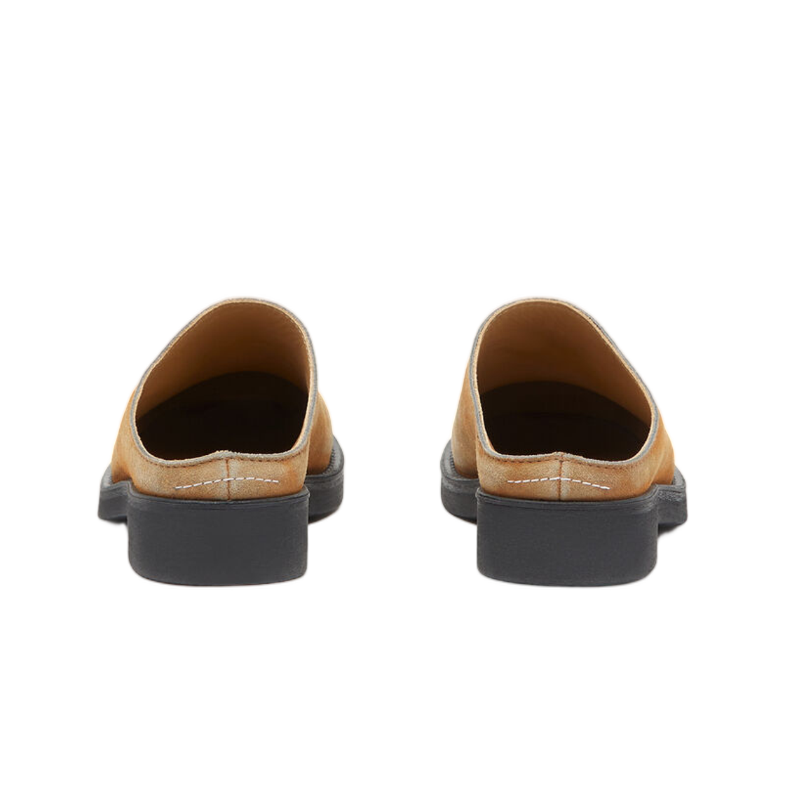 MM6 메종 마르지엘라 워시드 스웨이드 바이커 뮬 브라운(MM6 Maison Margiela Washed Suede Biker Mules Brown) - 3